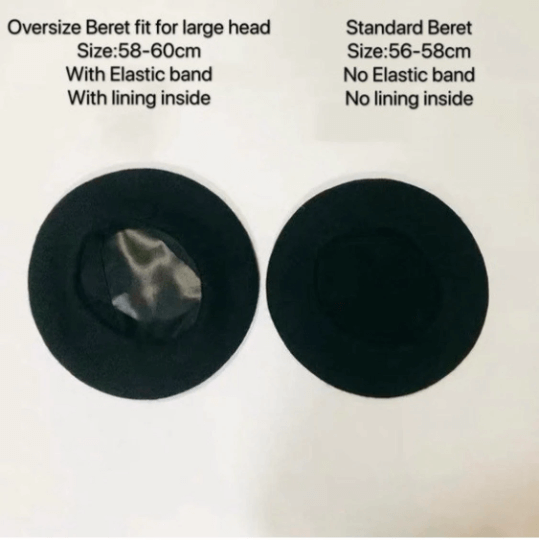 Oversized Beret for Women(Fits for large head), Made with 100% wool.