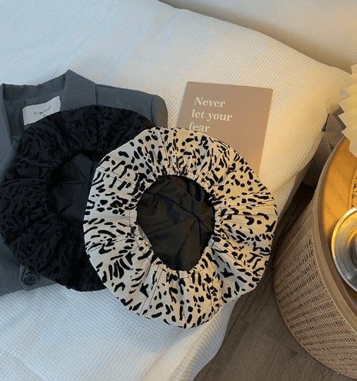 Oversize Beret Hat for Women/ French Style Vintage/ Painter Beret/ Animal Pattern Beret.