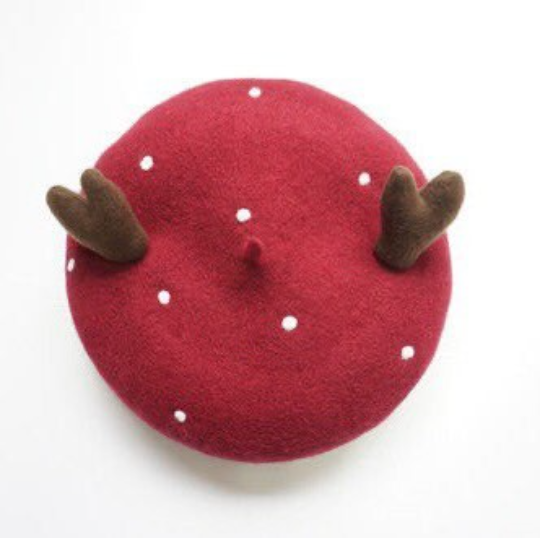 Antler Berets Hat for Women and Kid.