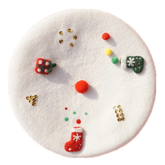 White Christmas Berets Hat for Women and Kid.
