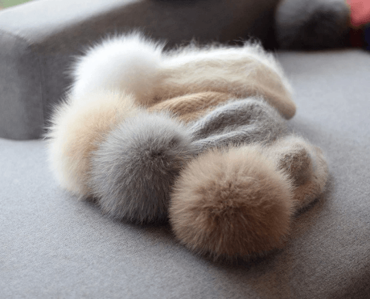 2 Way Knitted beret hat with Removable Pom Pom - Mspineapplecrafts