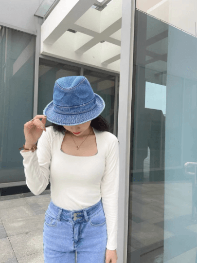 Denim Panama Hat.
