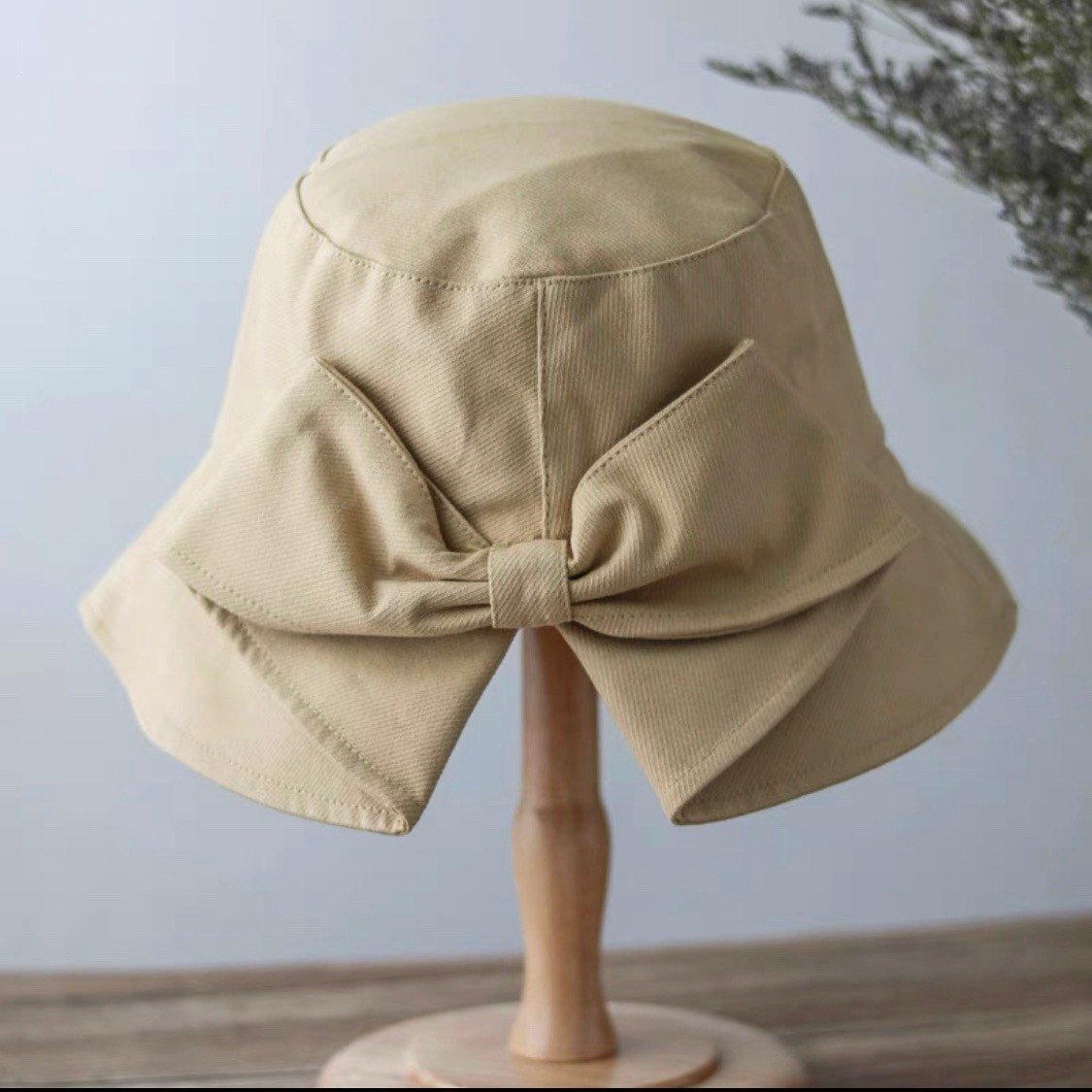 Bucket Sun Hat with Bow Tie for Women and Girls.