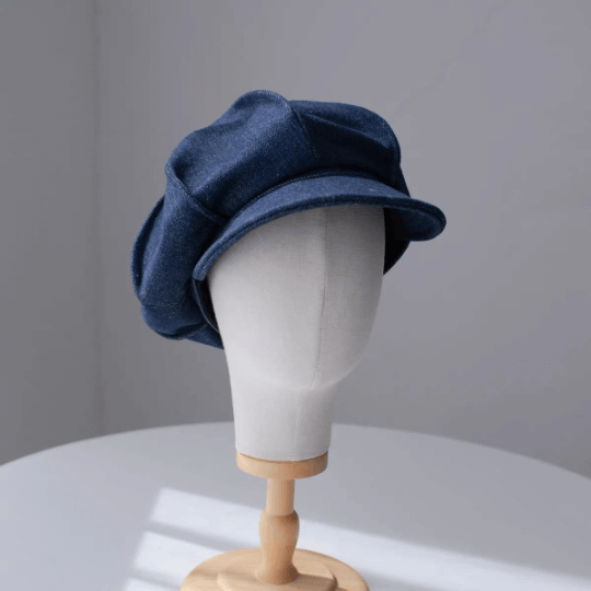 Unisex Oversize Denim Newsboy Cap.