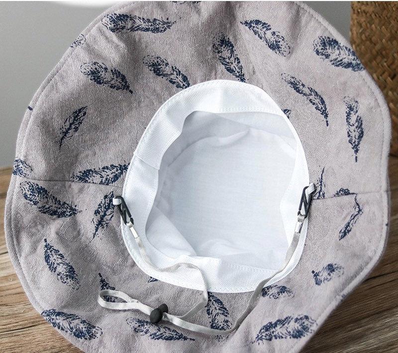Feather Print Bucket Hat for Women.