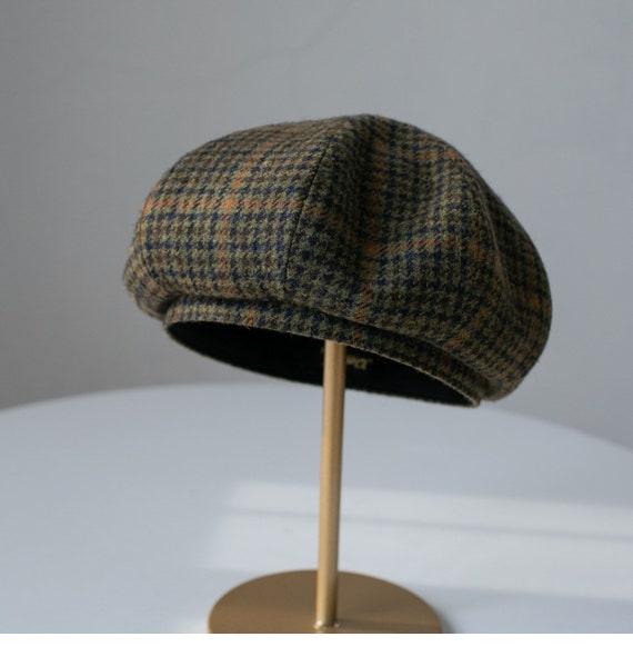 S-XXL Customized 100% Wool Houndstooth Print Unisex Beret Hat - Mspineapplecrafts