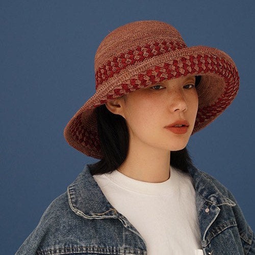 Summer Foldable Raffia Straw Hat for Women and Girls.