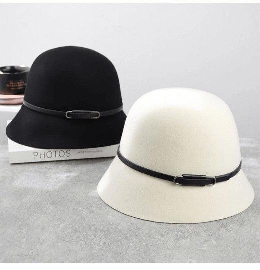 Adjustable Wool Cloche Hat for Women.