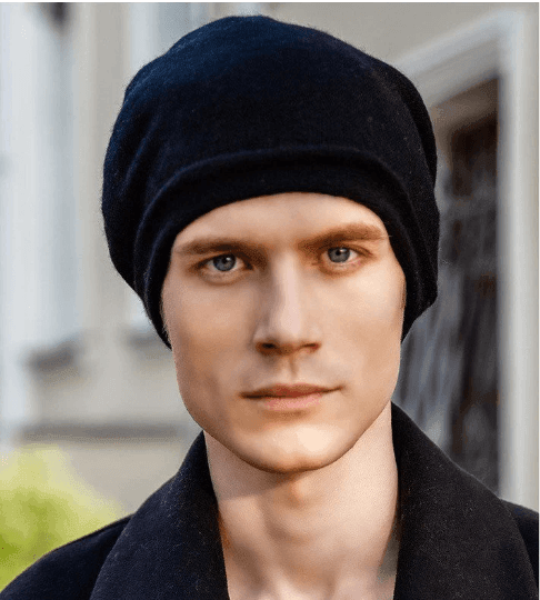Oversized Unisex Cashmere Beanie Hat.