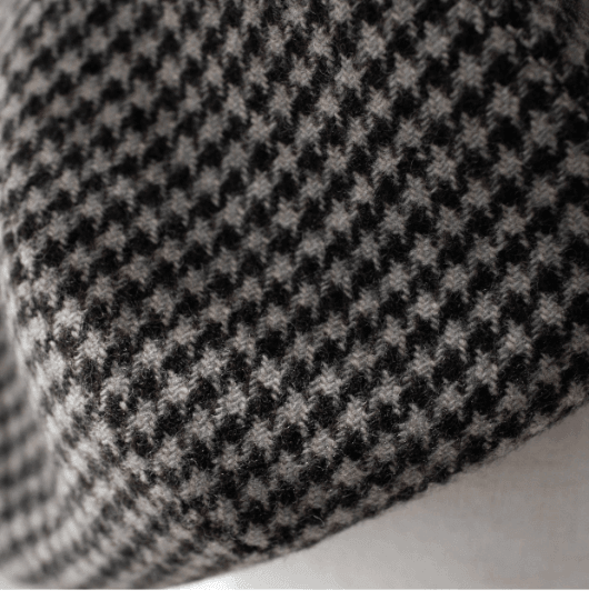 Houndstooth Oversized Unisex Wool Beret.