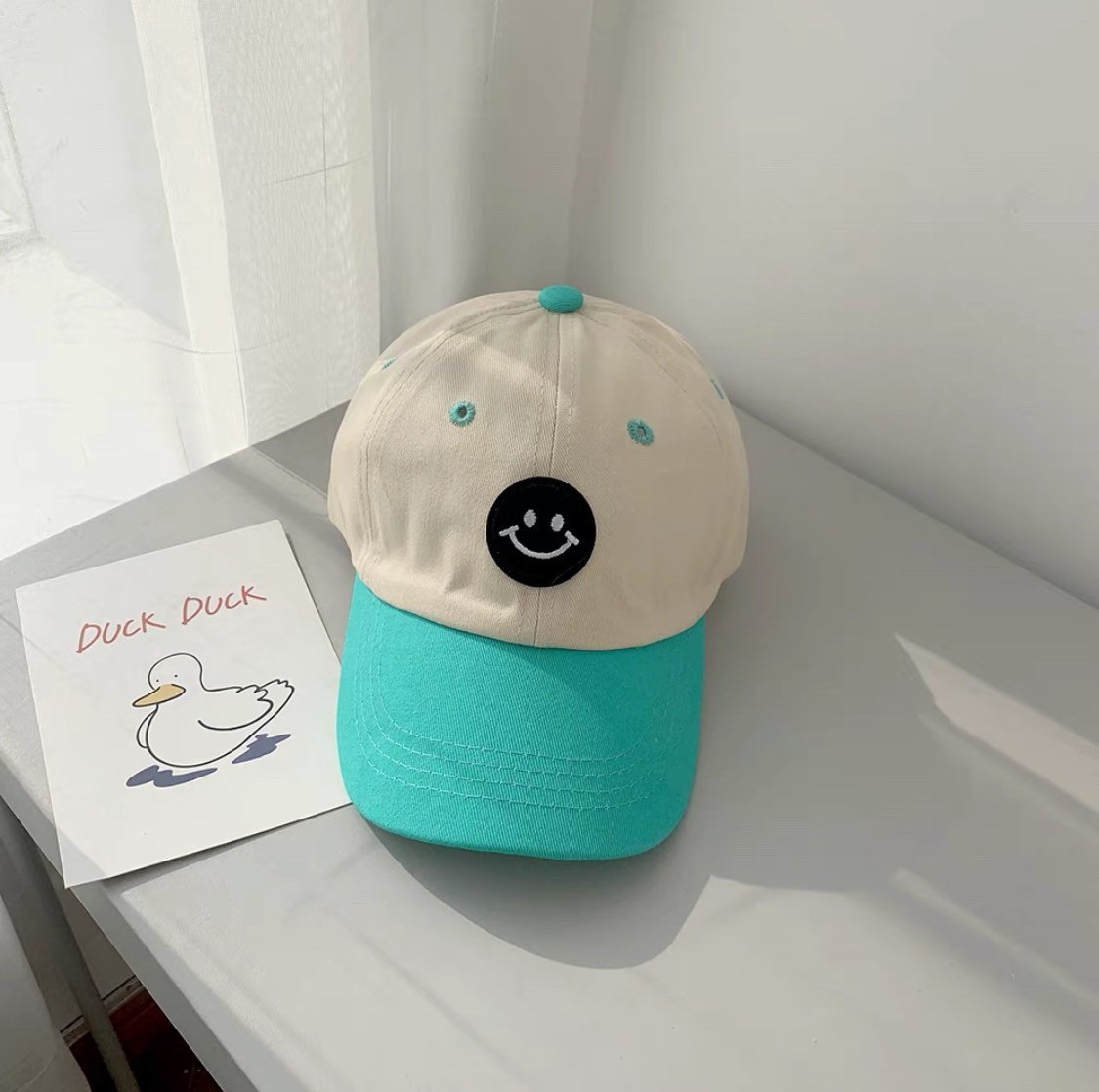 Kid Baseball Hat with Smile Face.