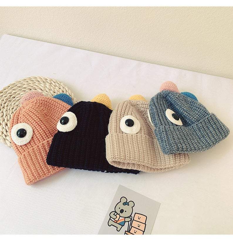Knitted Cute Dinosaur Hat for Kids.