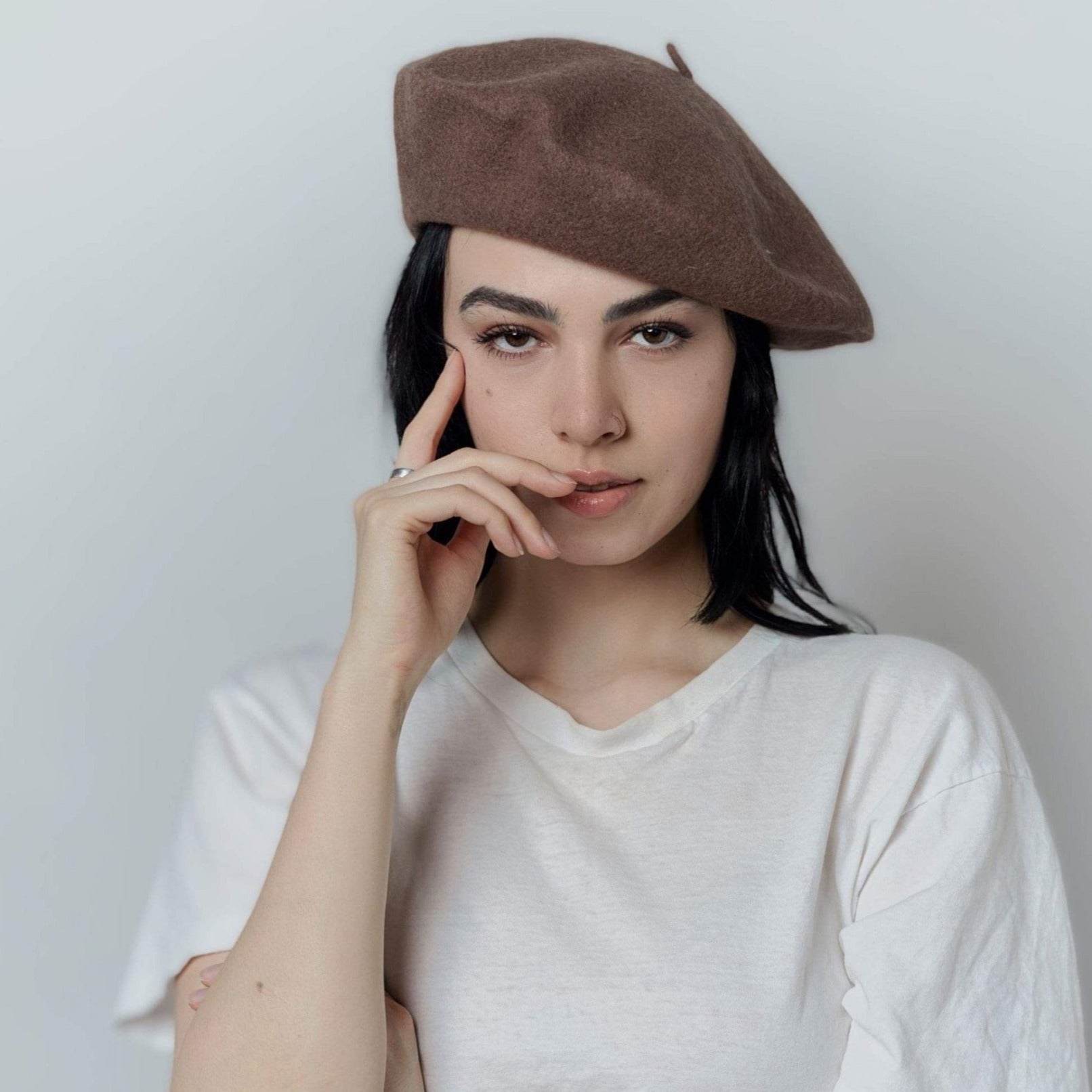 Oversize Wool Beret for Women(Fits for large head).