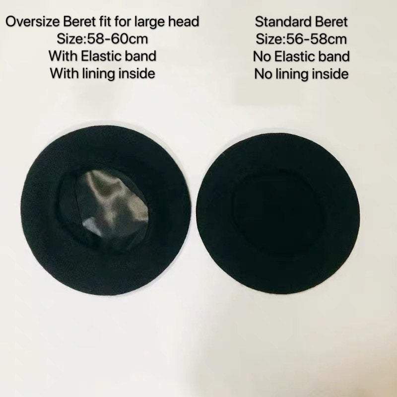 Oversize Wool Beret for Women(Fits for large head).