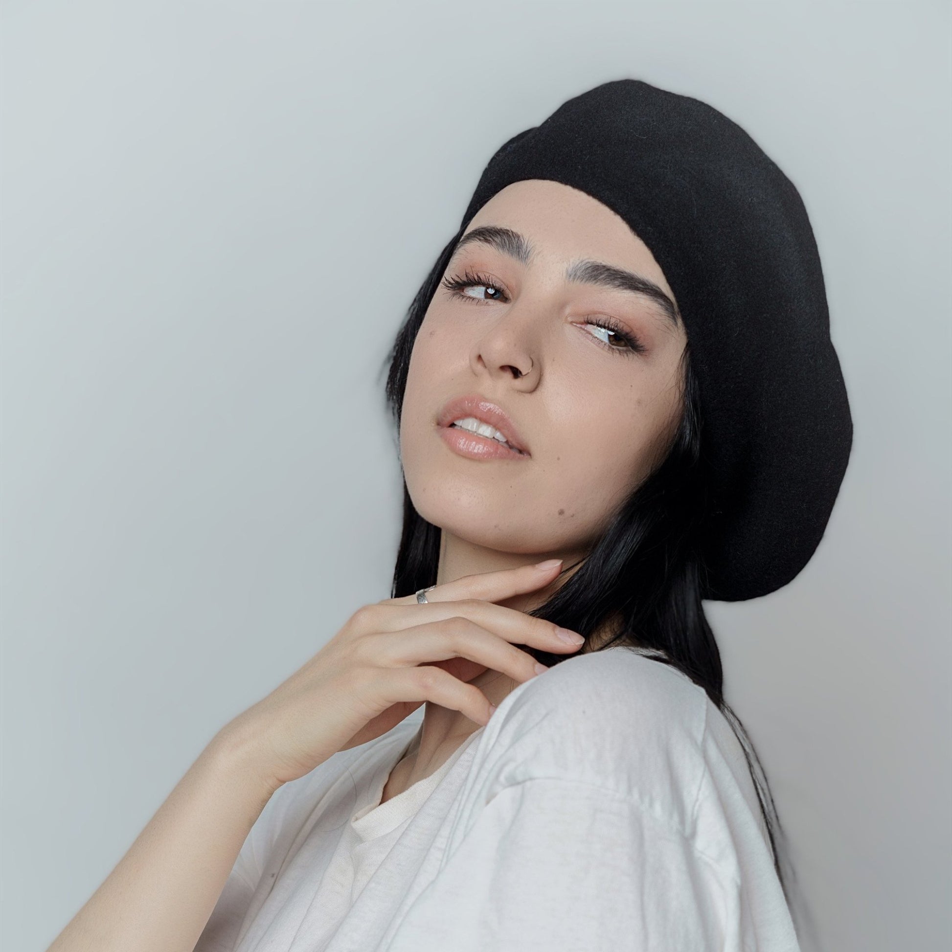 Oversize Wool Beret for Women(Fits for large head).