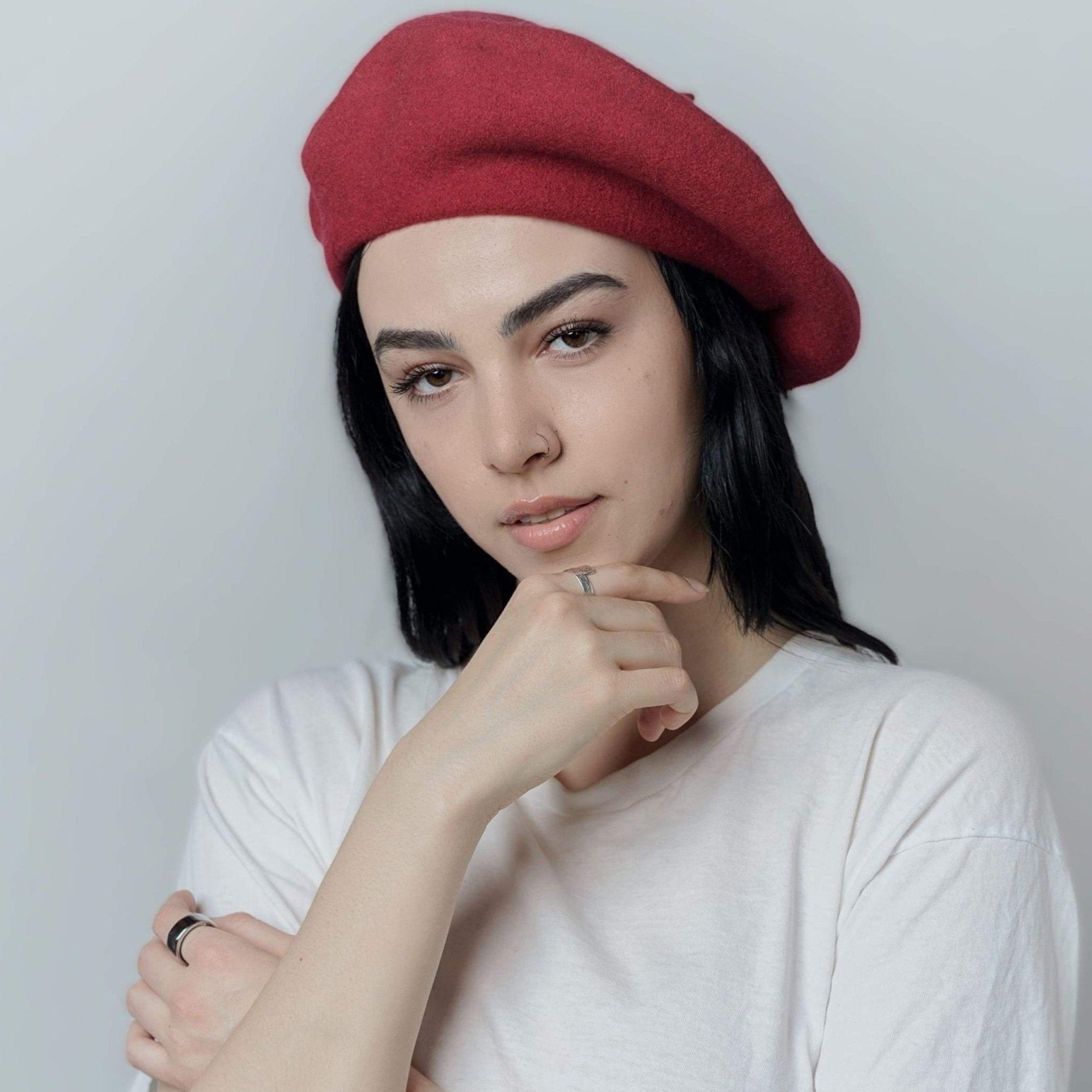 Oversize Wool Beret for Women(Fits for large head).