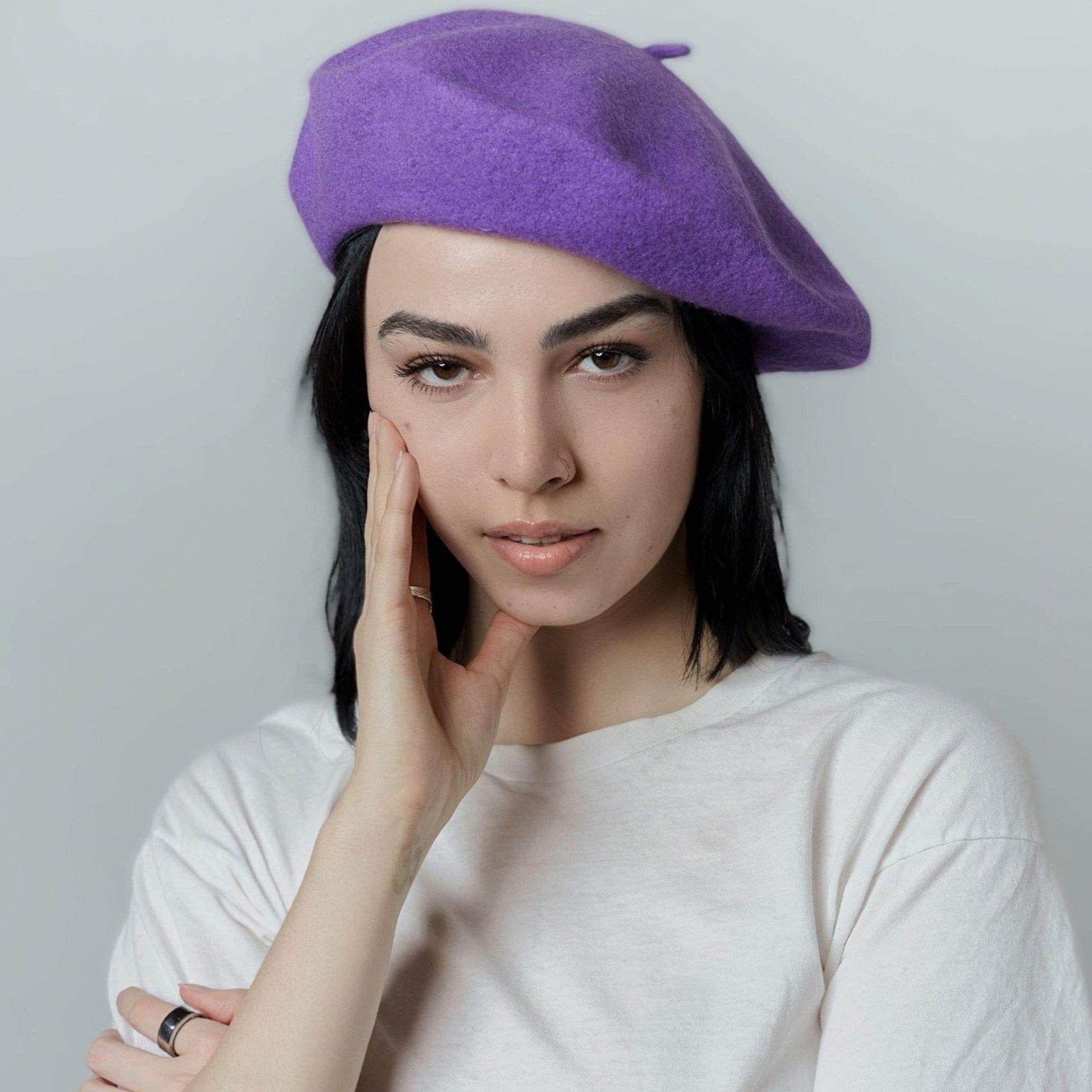 Oversize Wool Beret for Women(Fits for large head).
