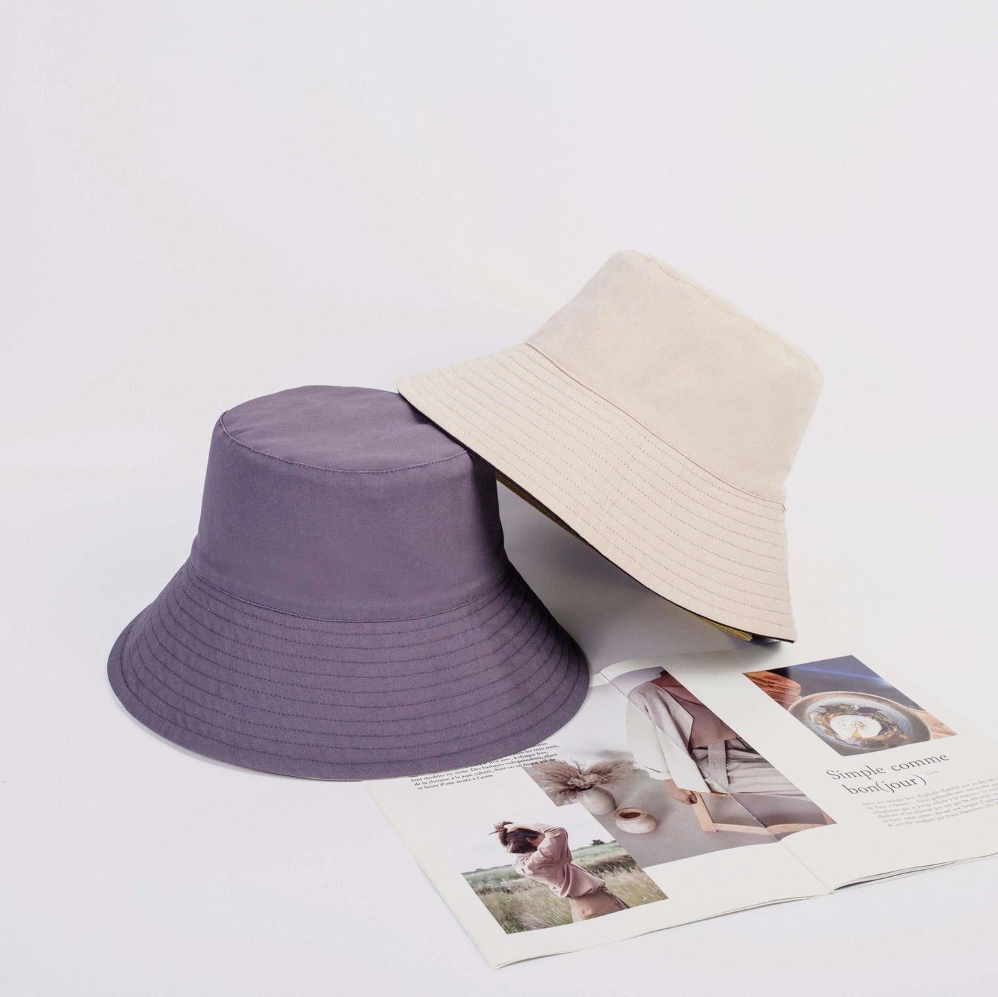 M L XL XXL Reversible Wide Brim Bucket Hat for Women and Girls.