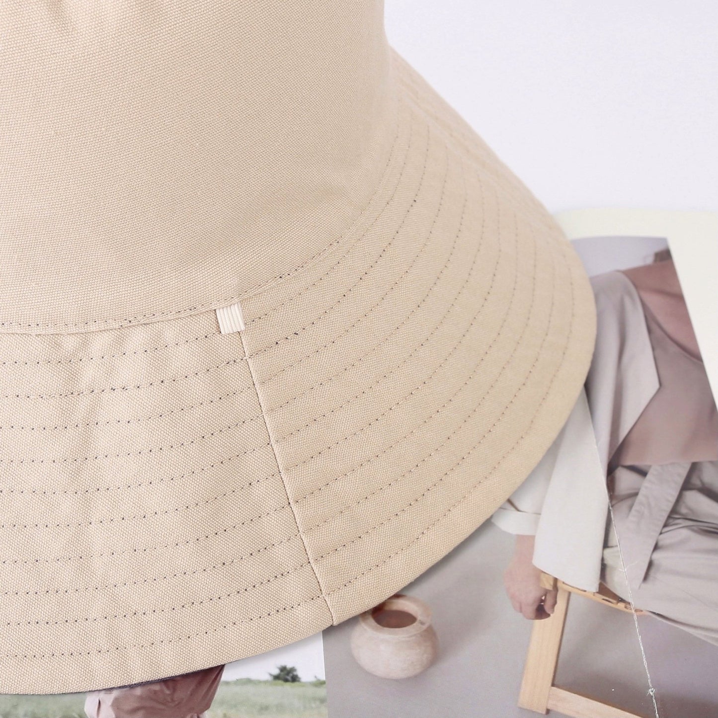 M L XL XXL Reversible Wide Brim Bucket Hat for Women and Girls.
