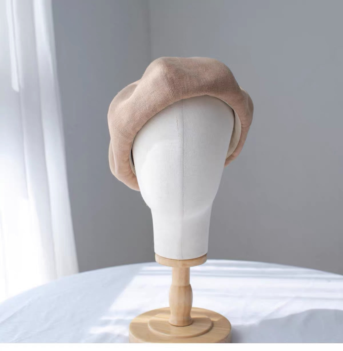 Oversized Cotton Beret - Blue