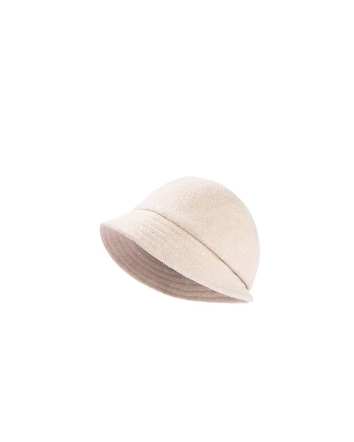 Beige women’s 100% wool cloche hat product view