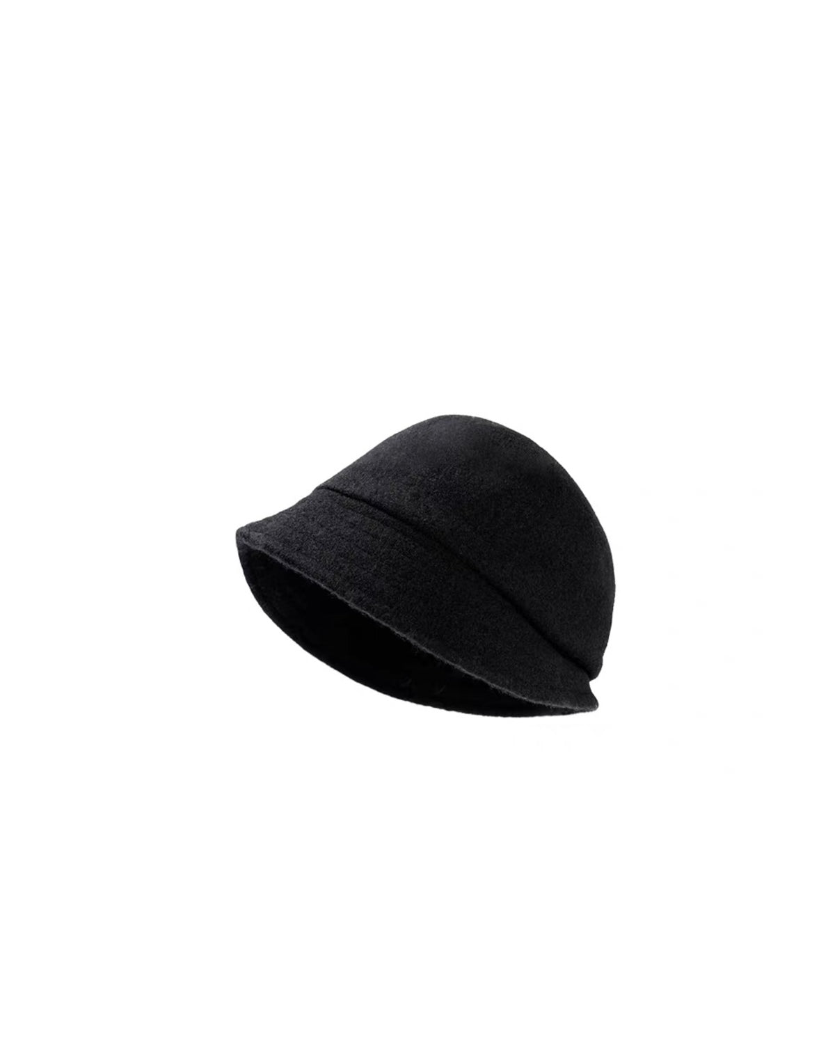 Black women’s 100% wool cloche hat product view