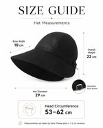 Size guide: linen sun hat brim 10cm, height 22cm, diameter 29cm, head 53-62cm