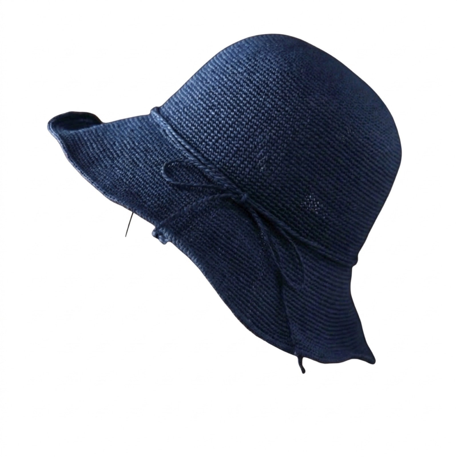 Mouldable Wire Straw Hat - Navy