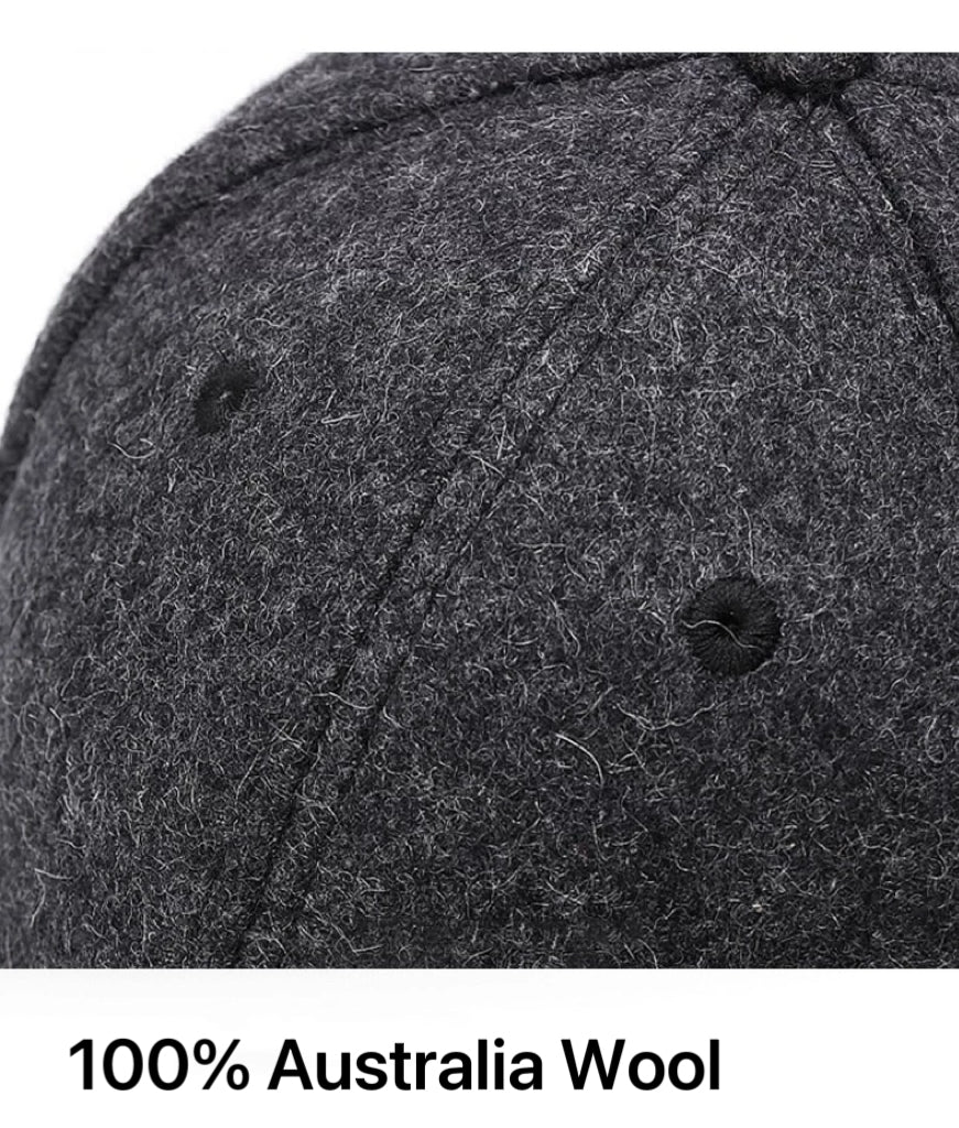 Wool Wide Brim Baseball Cap - Unisex Large Winter - Image 13