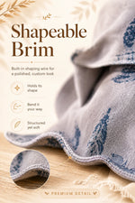 Shapeable brim feature, structured yet soft