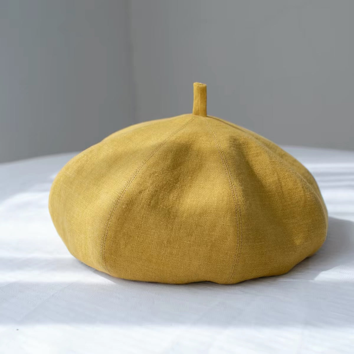 Oversized Cotton Beret - Blue