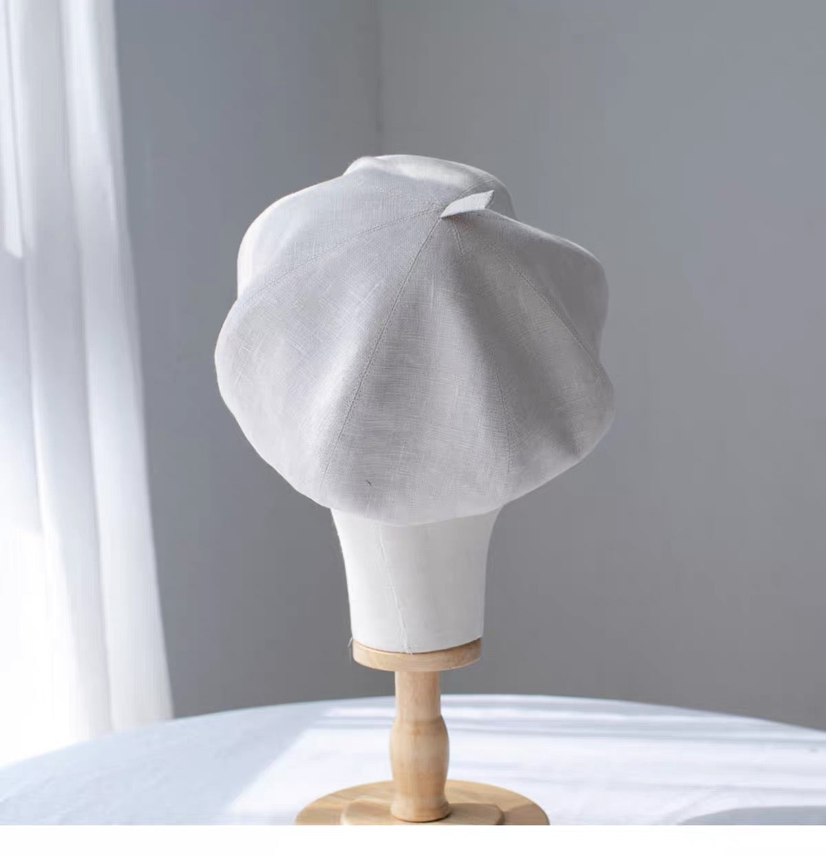 Oversized Cotton Beret - Blue