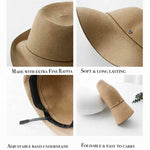 Raffia Straw Sun Hat Features - Extra Fine Raffia, Adjustable, Foldable