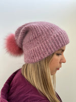 Knitted Beanie hat with Removable Pom Pom for Women Mspineapplecrafts