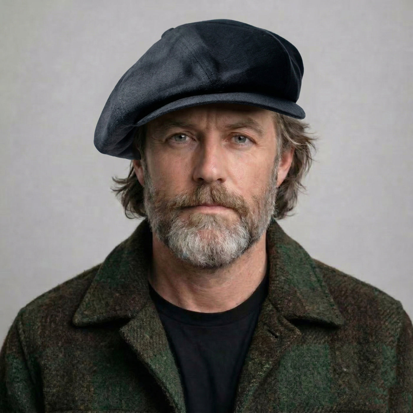 Oversized Linen Newsboy Hat