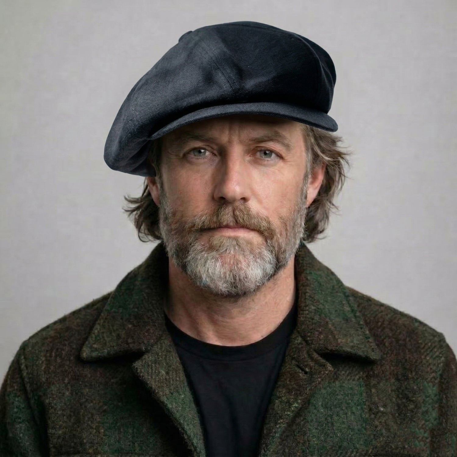 Oversized Linen Newsboy Hat