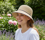 Raffia Straw Sun Hat for Women - Three Quarter View