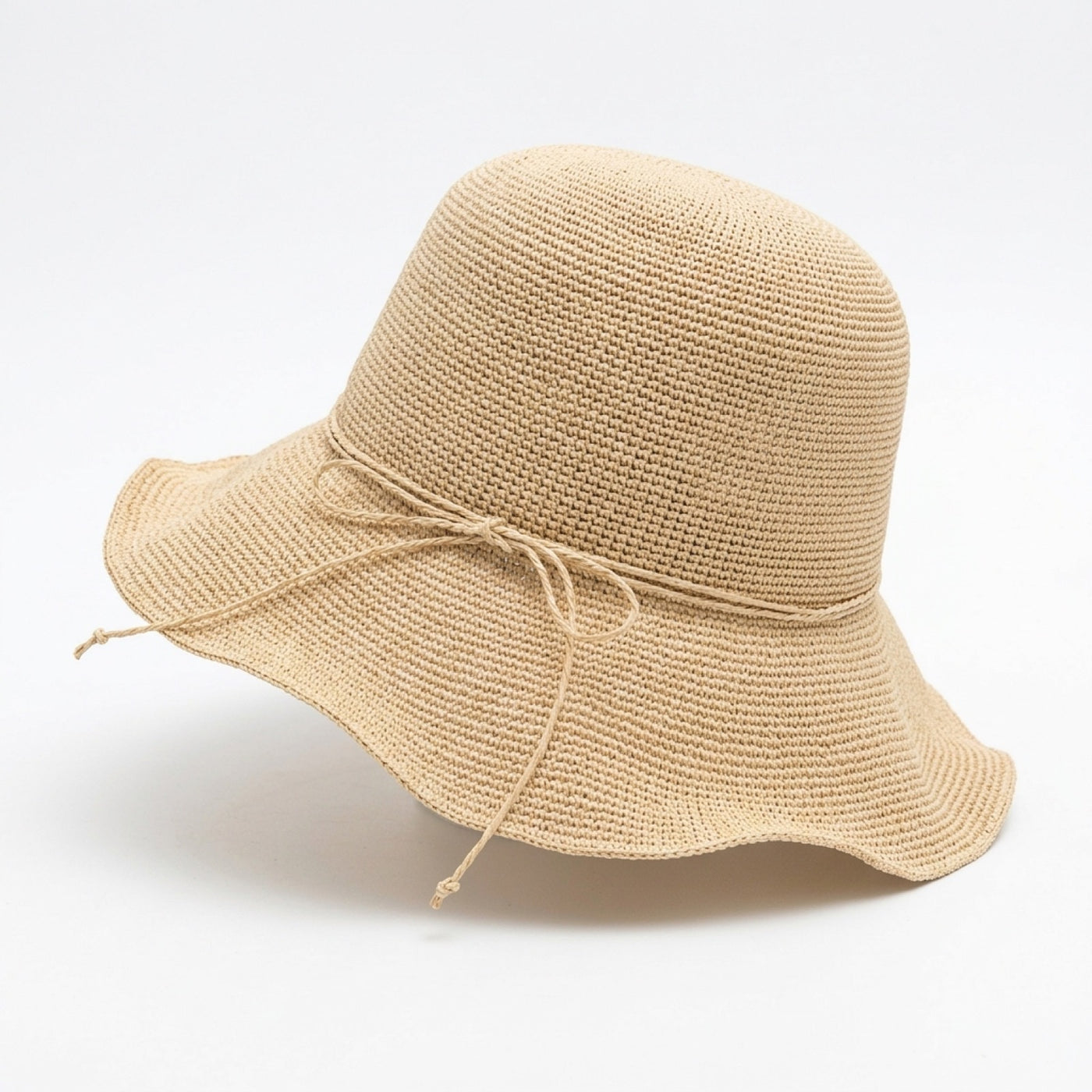 Mouldable Wire Straw Hat - Beige
