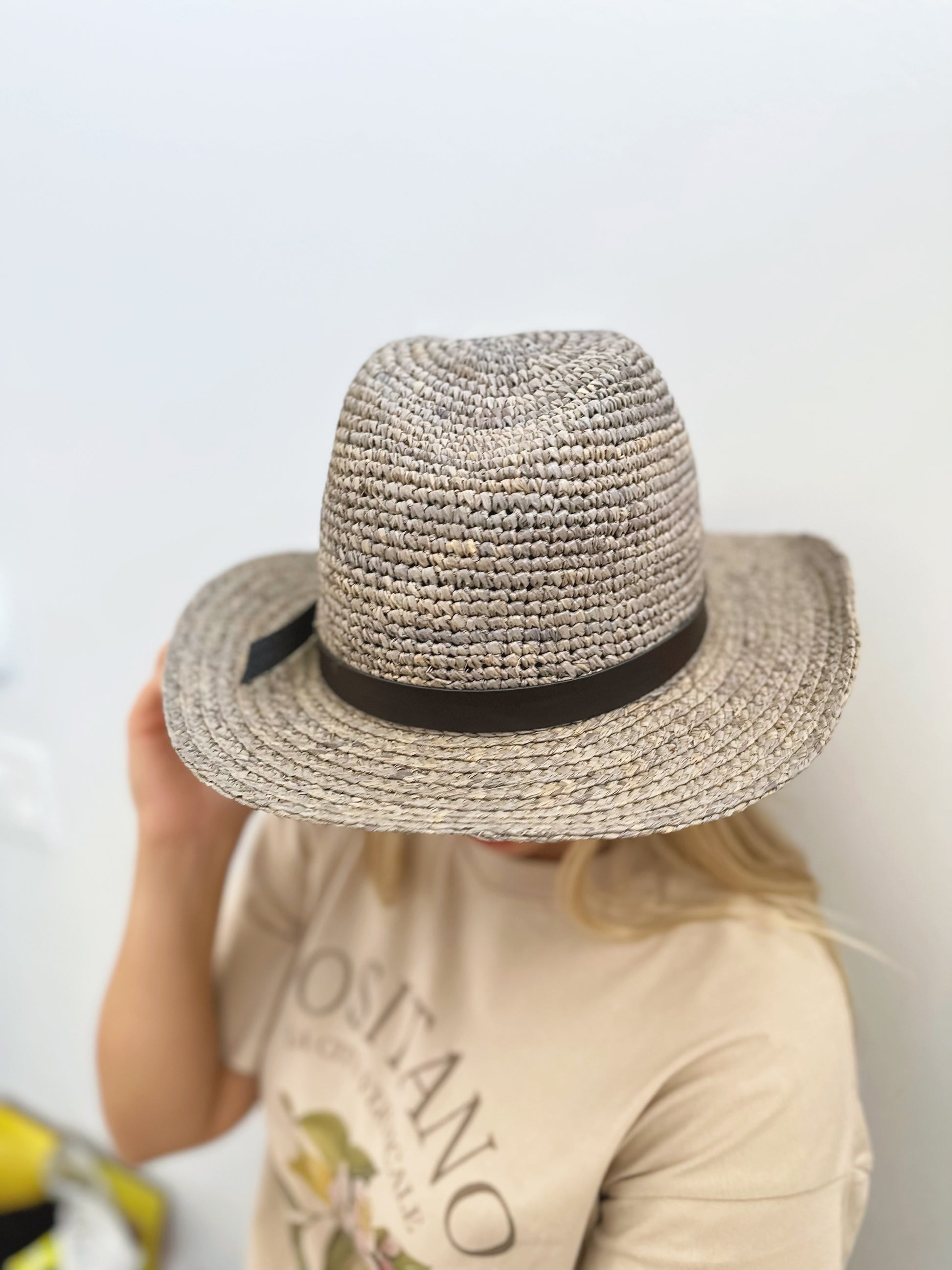 Raffia Straw Panama Fedora Hat Mspineapplecrafts