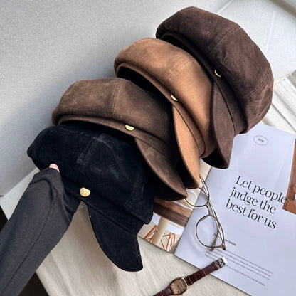 Unisex Suede Newsboy Cap Mspineapplecrafts