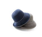 Raffia Straw Sun Hat for Women - Blue and Grey