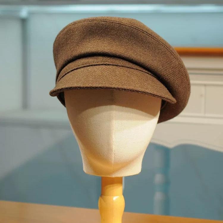 Wool Blend Newsboy Cap Unisex - Custom Size Gatsby Hat – Brown