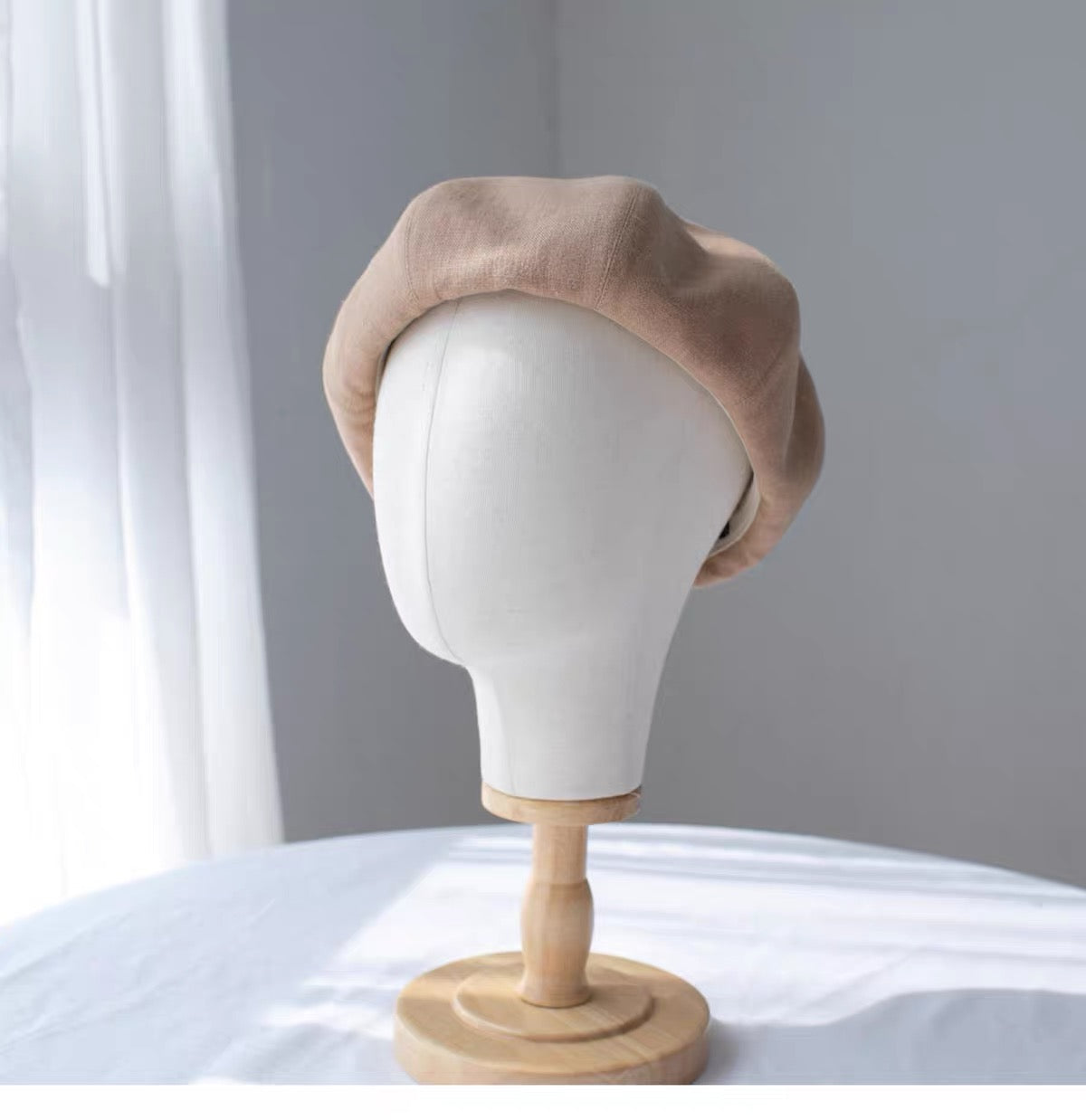 Oversized Cotton Beret - Blue