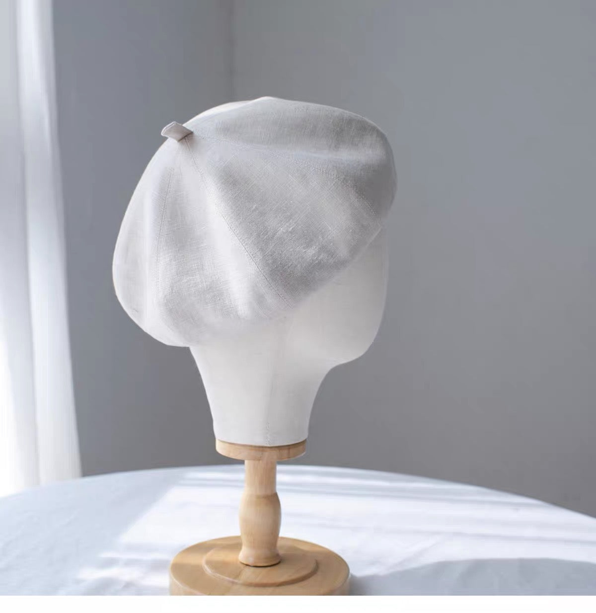 Oversized Cotton Beret - Blue