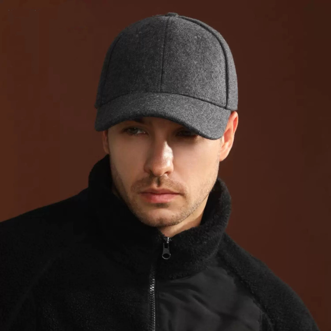 Wool Wide Brim Baseball Cap - Unisex Large Winter - Image 15