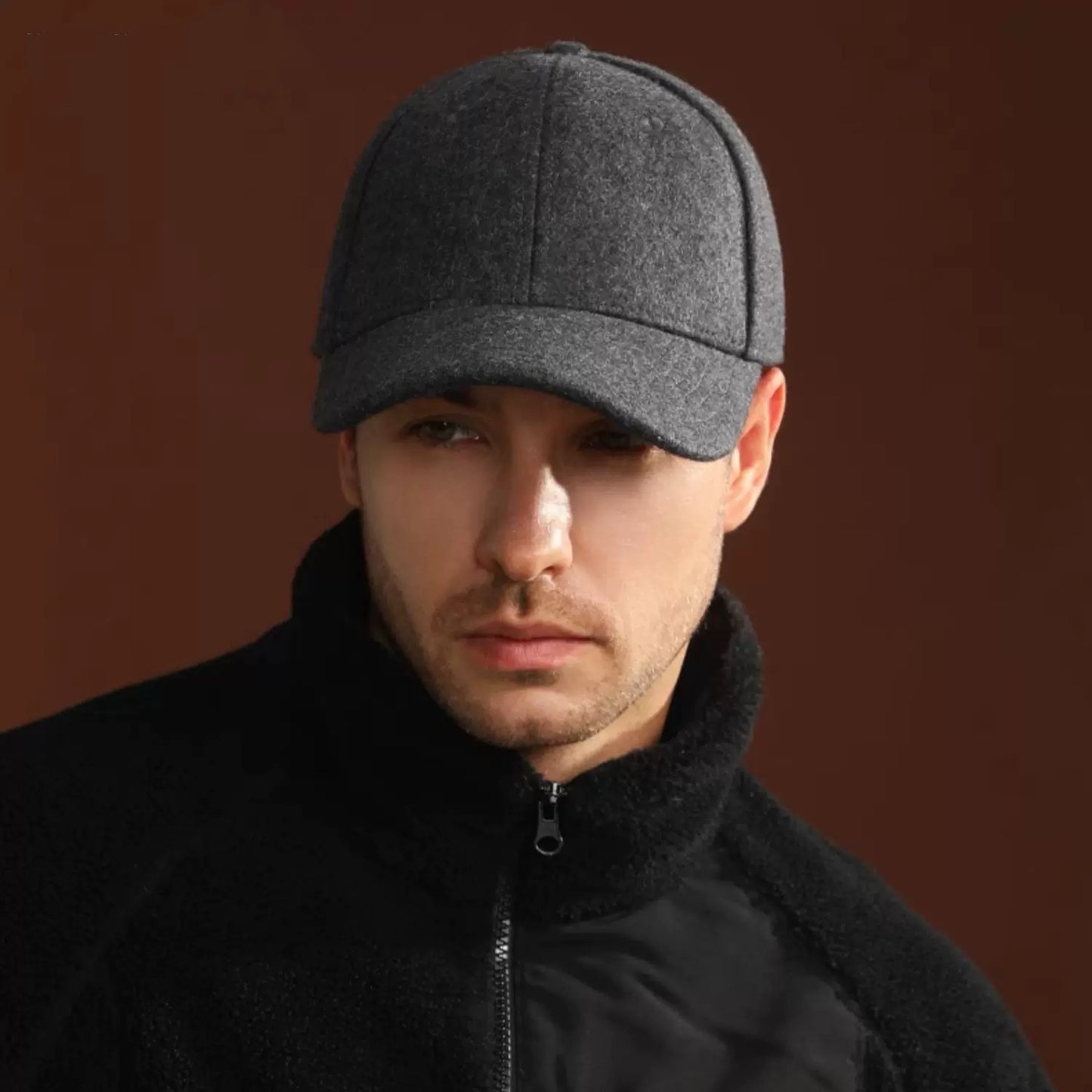 Winter Large Size Wide Brim Unisex 100% Wool  Baseball Cap