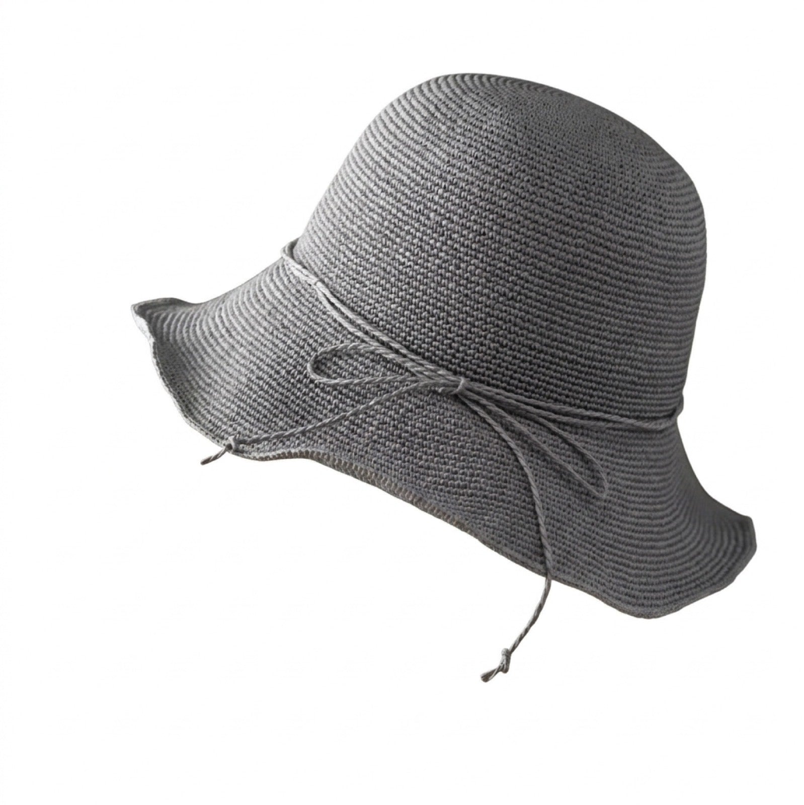 Mouldable Wire Straw Hat - Grey