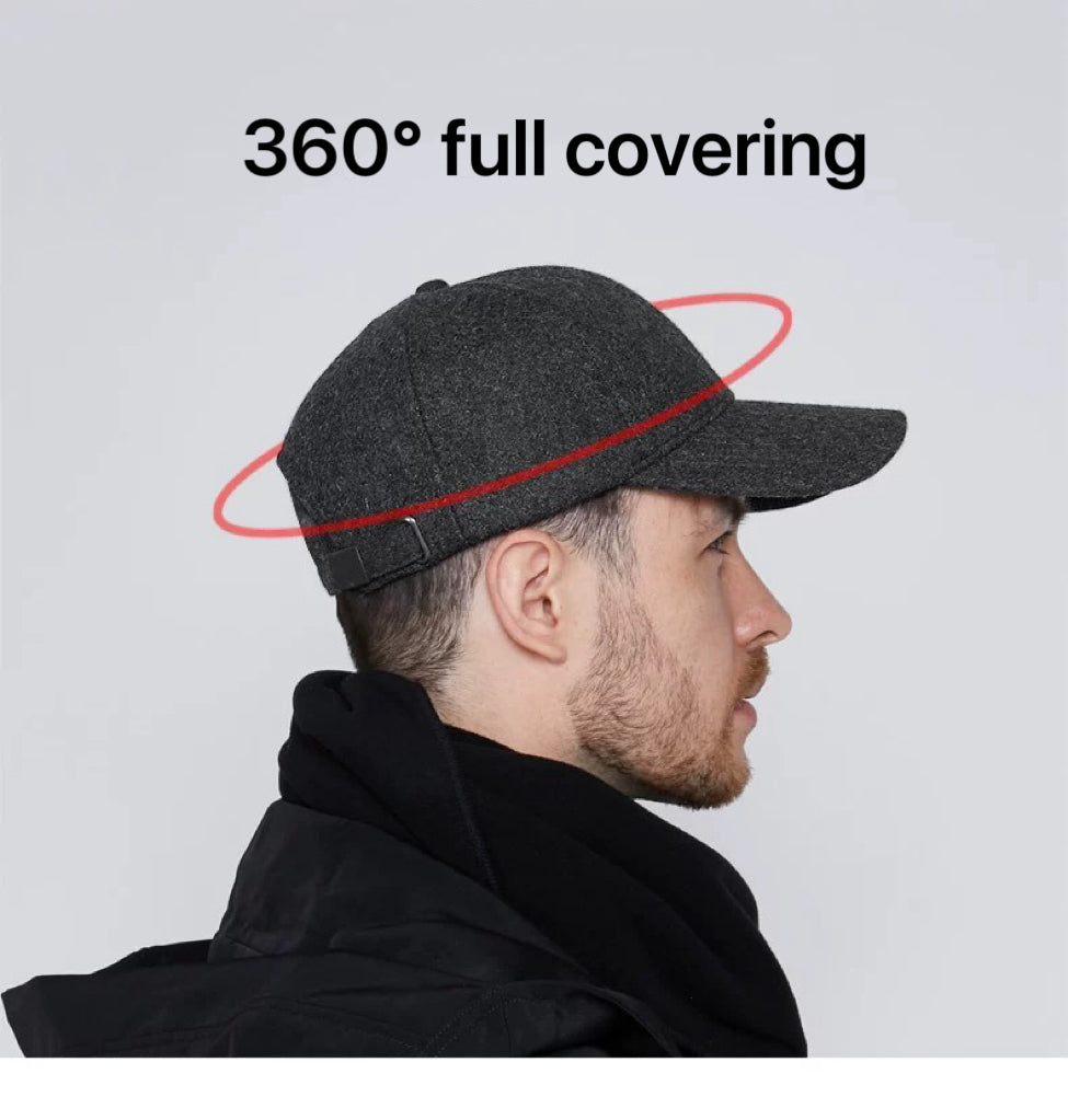 Wool Wide Brim Baseball Cap - Unisex Large Winter - Image 16