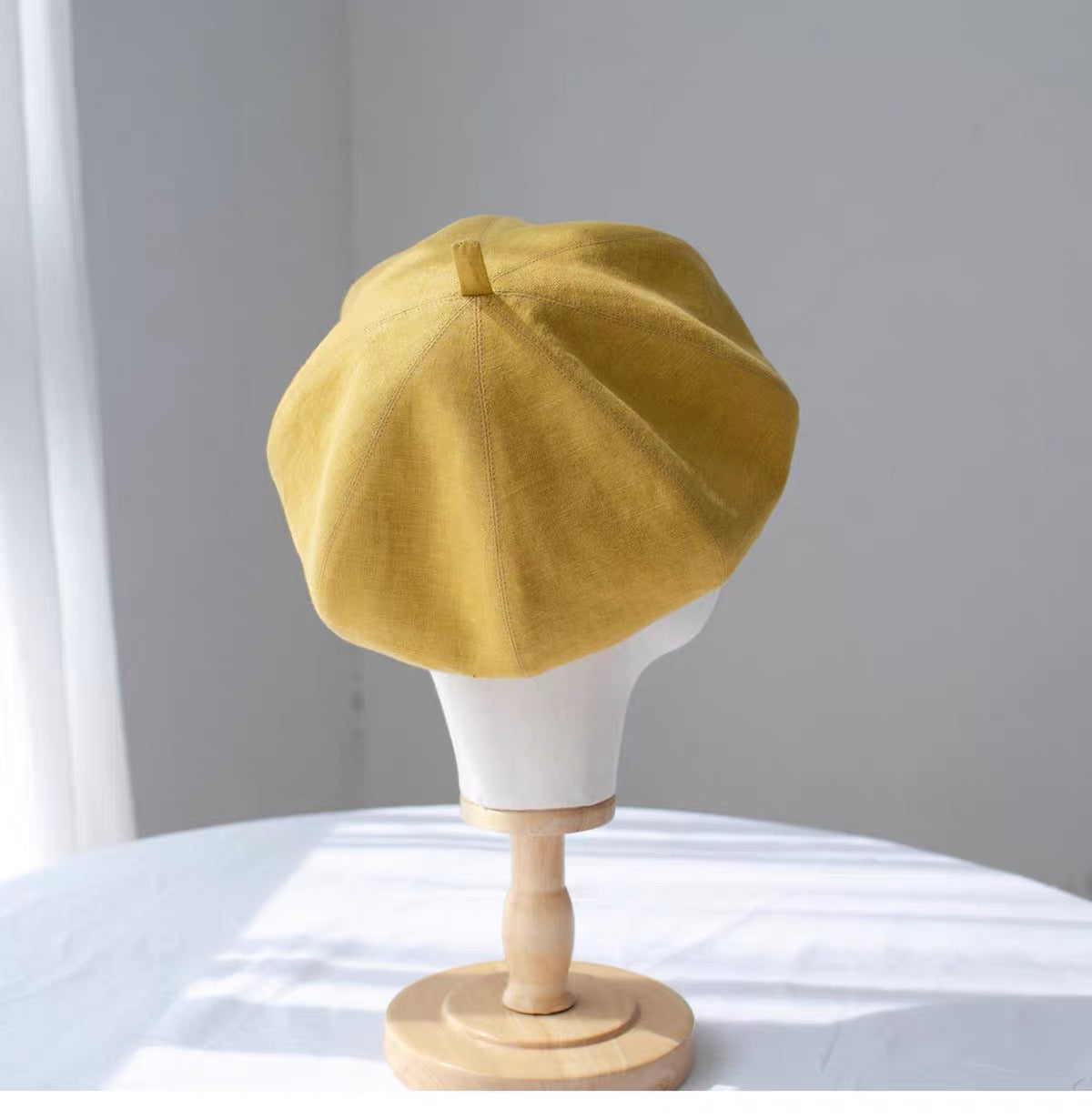 Oversized Cotton Beret - Blue