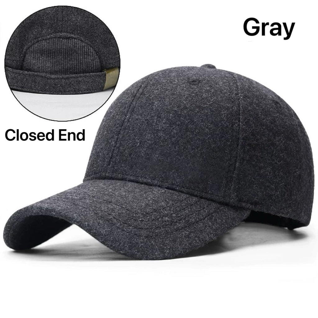 Wool Wide Brim Baseball Cap – Gray